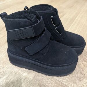 UGG Black Suede Platform Boots